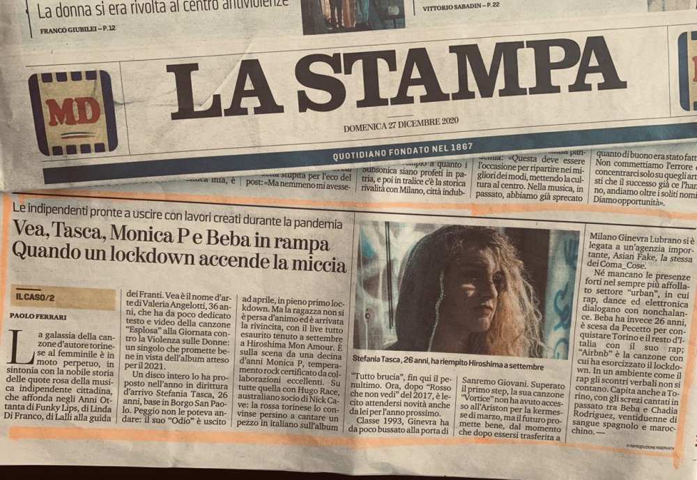 LA STAMPA - 27 dicembre 2020